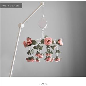 Pottery barn kids felted roses musical crib mobile